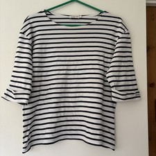 Armor Lux Bretton Blue/White Striped Top. Size 4. UK 18. VGC