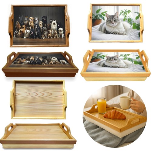 Wooden serving tray with - wooden,