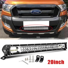 Dual Row 20" LED Light Bar Combo Front Bumper For FORD RANGER WILDTRAK 2012-2020