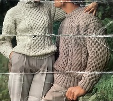ARAN HAND KNITTED JUMPERS. SIZES 32”- 44”. ANY COLOUR.KNITTED TO ORDER.