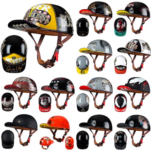 Retro motorcycle half - half, helmet