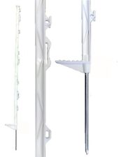 4FT ELECTRIC FENCE POLY POSTS Horse Pony Fencing Stakes White 10 20 40 60 100