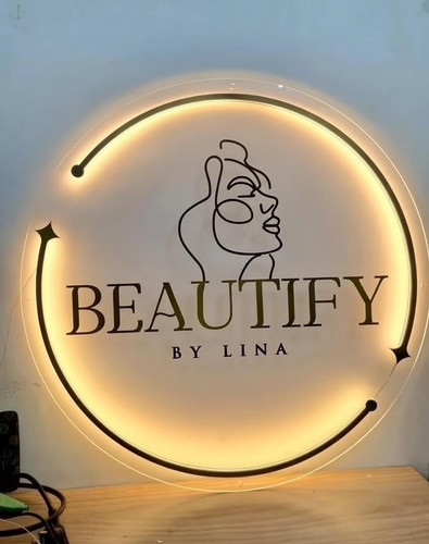 Custom acrylic led halo wall - acrylic,