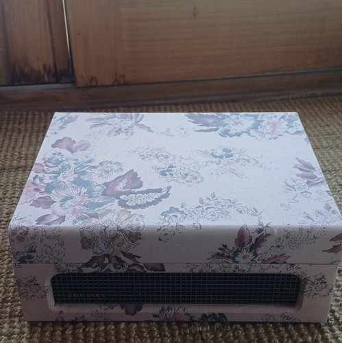 Pink floral suitcase record - pink,