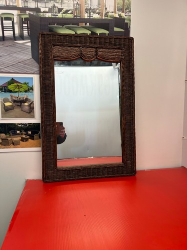 Moroccan wicker mirror - moroccan,