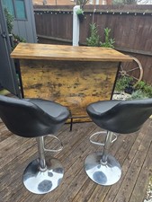 Home Pub Bar Table & 2 Black