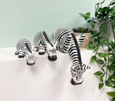 Zebra Shelf Ornament Wood Hand