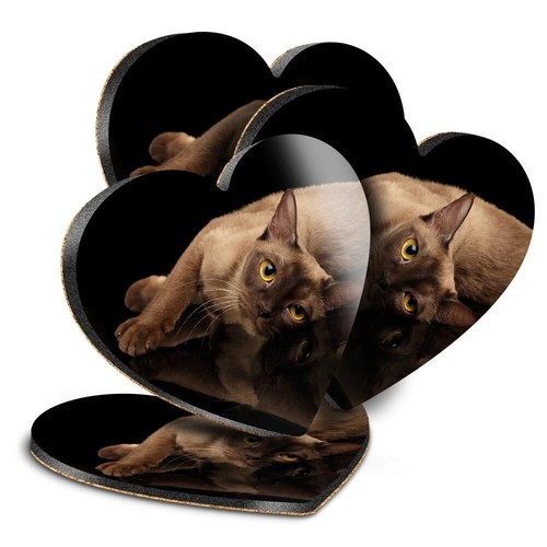 Heart mdf coaster burmese - mdf,