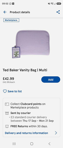 Ted baker purple vanity - baker,