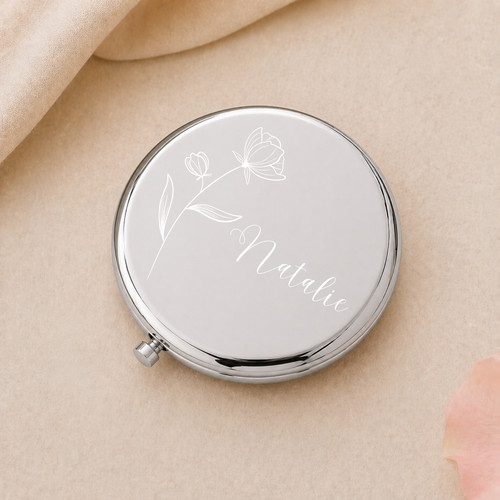 Personalised floral compact - personalised,