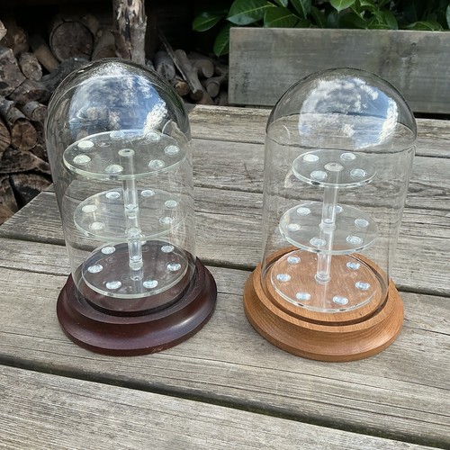 Wood base glass dome - base, &