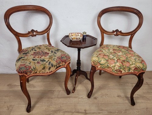 Victorian balloon back chairs - balloon,