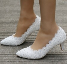 Lace bride wedding shoes High