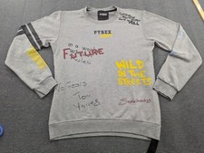 Pyrex Vision Sweatshirt Mens Large Gray Graffiti Skateboard