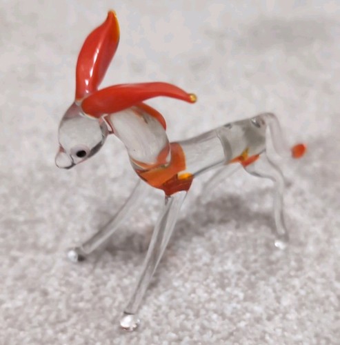 Vintage clear orange red - orange, /