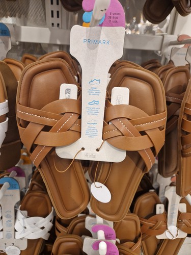 Womens primark tan black strap - black,