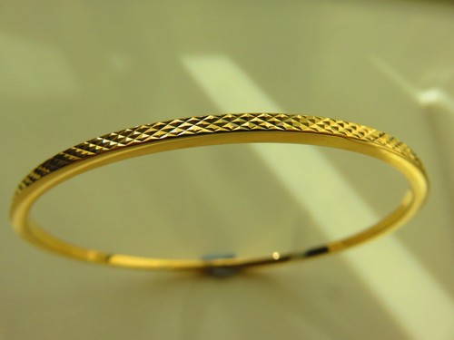 Gold slave bangle - gold,