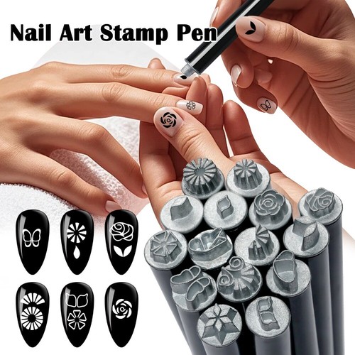 Nail art stamp pen set - nail,