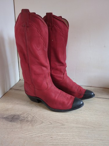 Red leather vintage cowboy - vintage,