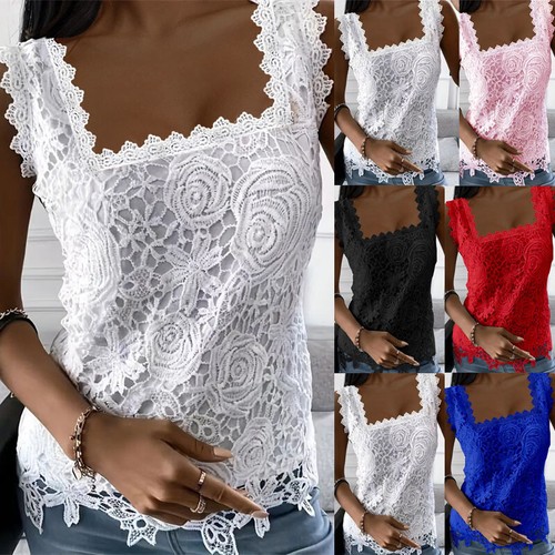 Womens lace tank tops vest - tank,