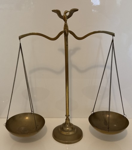 Vintage brass weighing balance - brass,