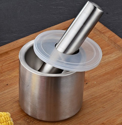 Stainless steel mortar with - mortar,