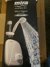 MIRA VIGOUR THERMOSTATIC POWER SHOWER . Low Pressure Systems . White & Chrome . 