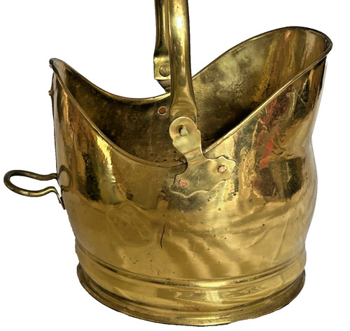 Vintage brass helmet coal - vintage,