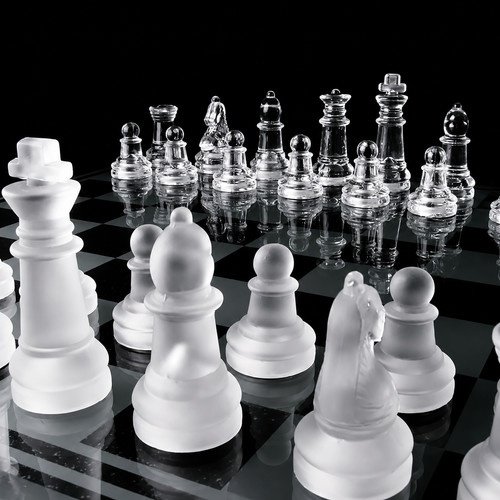 Glass chess board - board, set