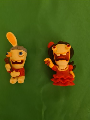 Two raving rabbids figures - raving,