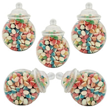5 Plastic Sweet Jars Small 650ml DIY Candy Buffet Kids Parties Wedding Storage