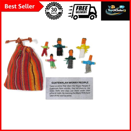 Guatemalan worry dolls set - guatemalan,