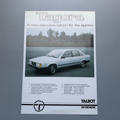 Talbot tagora sales leaflet - talbot,