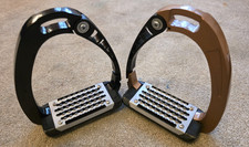 Lightweight Aluminium Flexi Horse Safety Stirrups  Metallic Bronze or Black