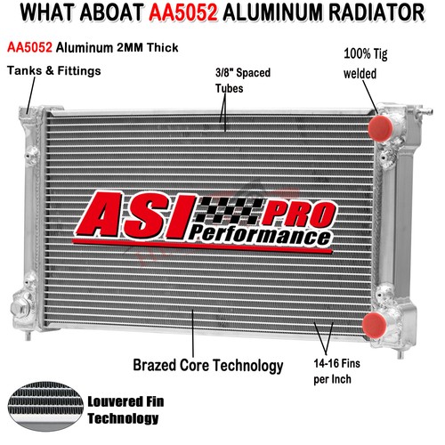 Row aluminum radiator - 2-row,