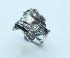 Vintage sterling silver Horse western saddle ring size Y 14 grams