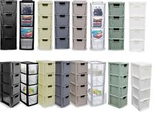 4 Tier Medium Drawers Storage Unit Plastic Chest Tower A5 Size Desktop Organizer