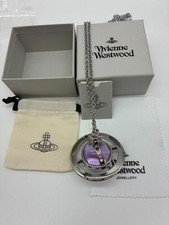 Vivienne Westwood Necklace Large Orb Purper Silver 6.5 x 6cm N59623