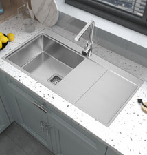 Highest Quality 304 Stainless Steel Handmade Sink 1.0 LARGER Bowl Kitchen Sink