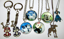 DOG themed earrings pendant necklaces keyring scottie dalmation bulldog poodle