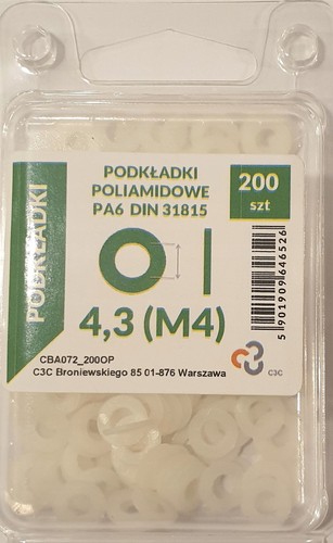 200x plastic washers 3mm - 200x, m4
