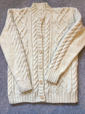 Ladies Cream Handknit Aran