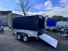 BRAND NEW 8,7ft x 4,2ft TWIN AXLE WITH 150CM FRAME COVER AND RAMP TRAILER