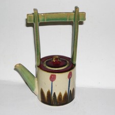 Vintage Long Handled Tulip Design / Wishing Well Shaped Teapot - Chinese Mark?