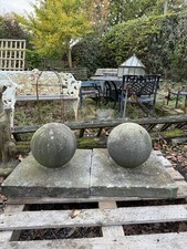 Pair of Sandstone Ball Pier