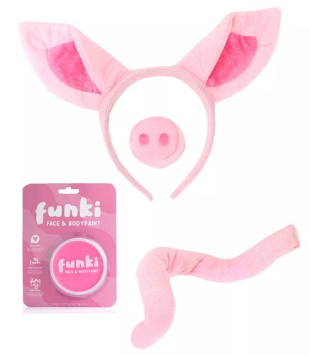 Pig animal ears - tail, pink