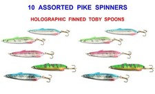 10 ASSORTED 12g TOBY SPOONS PIKE SPINNER BAIT LURES ZANDER SALMON PERCH TROUT