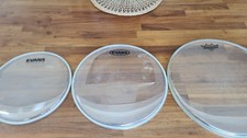 Evans/Remo clear tom fusion drum heads.