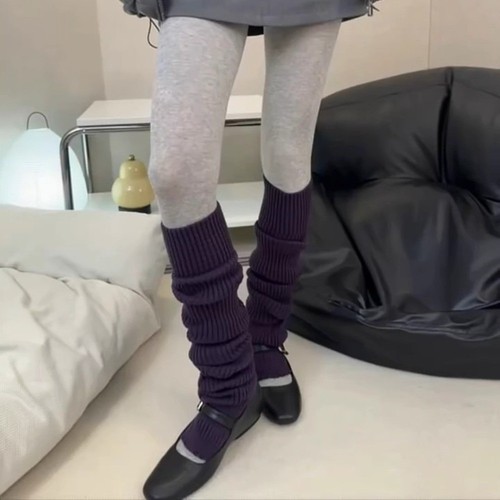 Knitted pile socks over knee - socks,