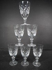 Set of 6 Antique?/Vintage Signed Hillston Cut Crystal "Rolleston"? Cut Glasses